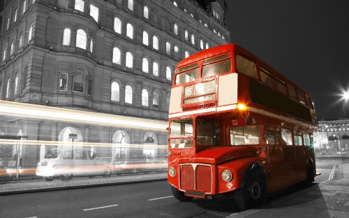 Image red double decker bus on road during daytime