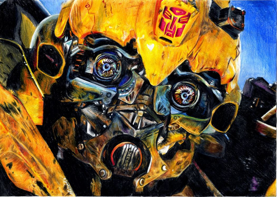 Roboter, Hummel, Transformator, Kunst, Malerei. Wallpaper in 3496x2492 Resolution