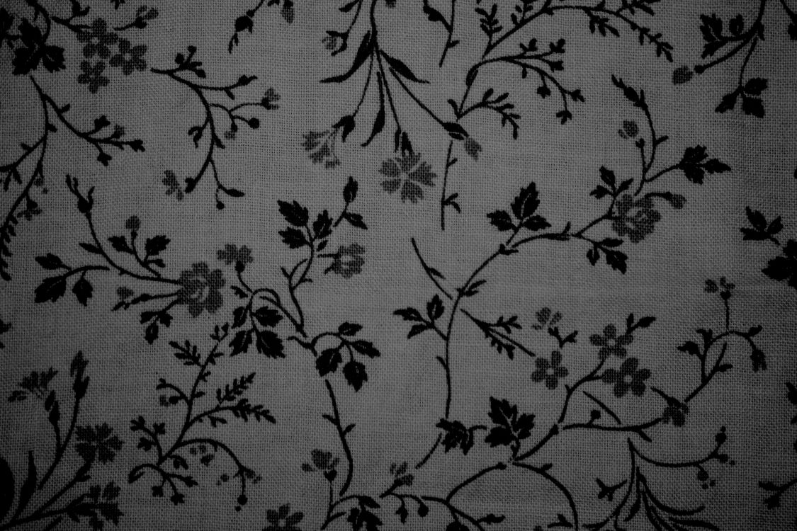 Schwarz-weißes Florales Textil. Wallpaper in 3000x2000 Resolution