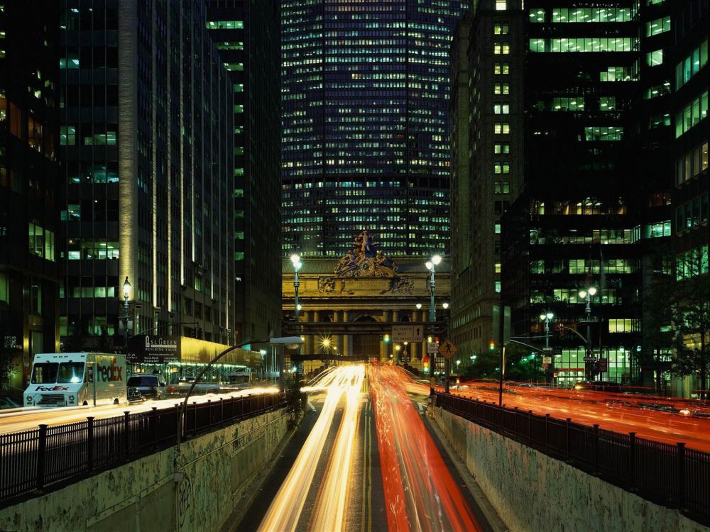 Photographie en Accéléré de Voitures Sur la Route Pendant la Nuit. Wallpaper in 1920x1440 Resolution