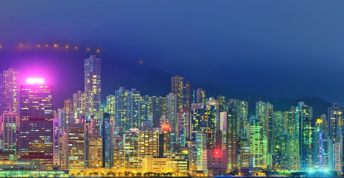 Image city skyline during night time