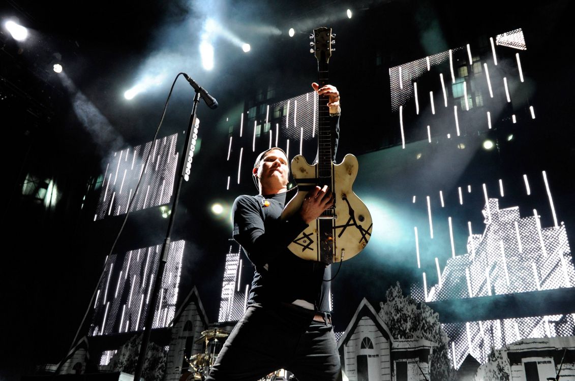 Bühne, Konzert, Blink-182, Punkrock, Leistung. Wallpaper in 3000x1989 Resolution