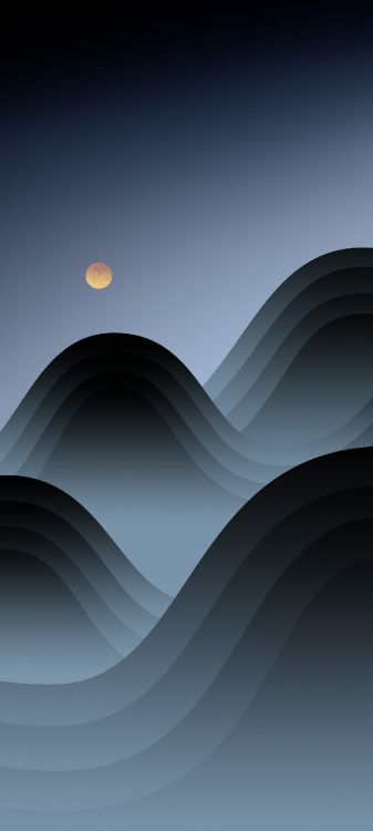 Meizu, art, moon, slope, tints and shades