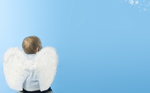 Image infant, angel, blue, cloud, child