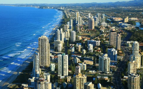 Image aerial view of city buildings during daytime