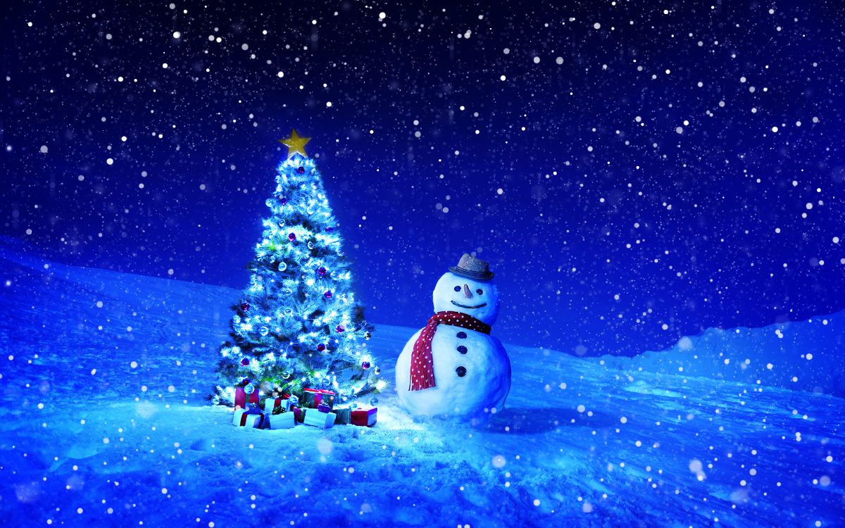 Fondos de Pantalla Muñeco, El Día De Navidad, Invierno, Navidad, Nieve