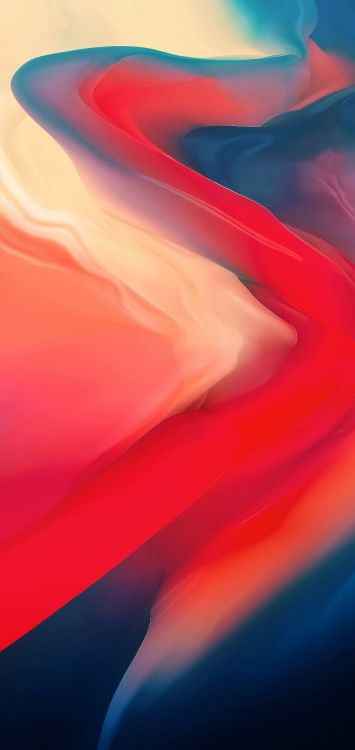 OnePlus 6, OnePlus 6T, Android, Rojo, Naranja. Wallpaper in 2160x4560 Resolution