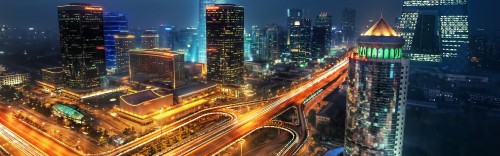 Image city buildings during night time