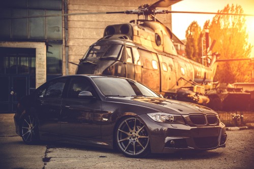 Image black bmw m 3 parked on street