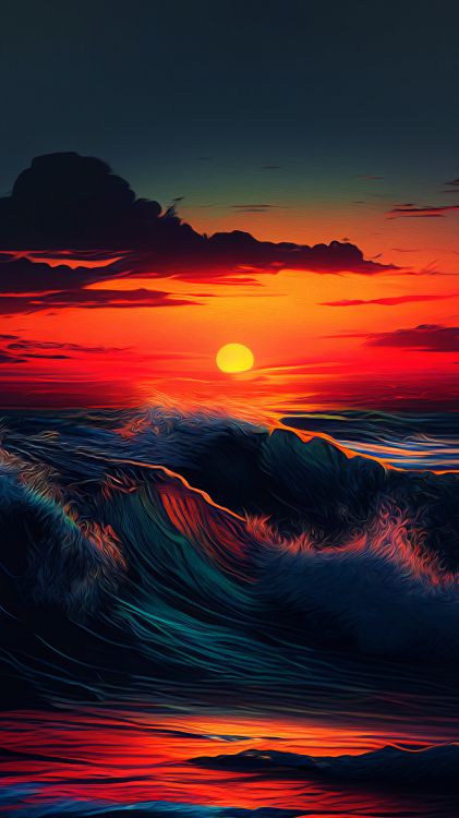 Puesta, Ambiente, Afterglow, Luz, Agua. Wallpaper in 2304x4096 Resolution