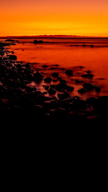 Image sunset, water, water resources, orange, natural landscape