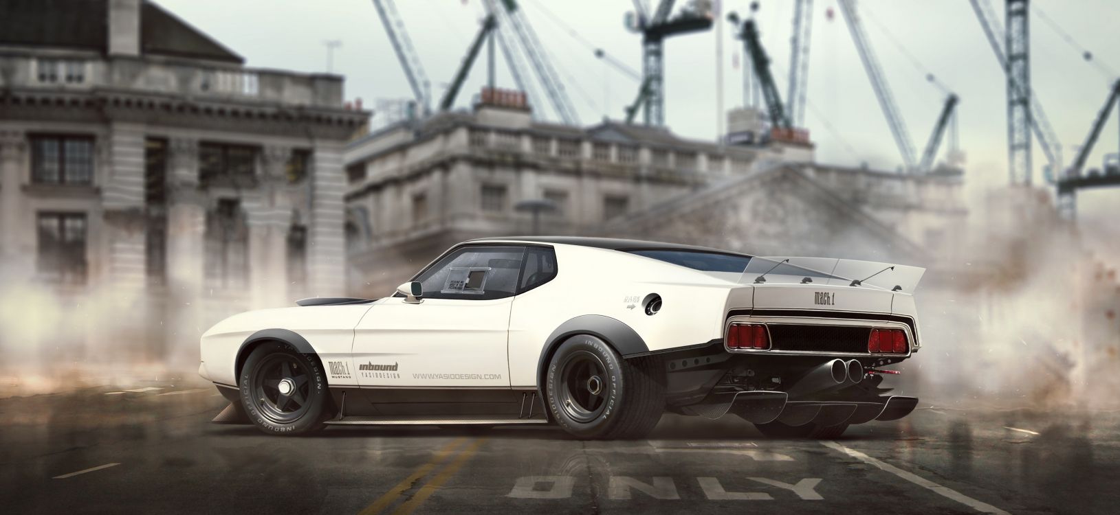 Porsche 911 Blanche Sur Route Pendant la Journée. Wallpaper in 3840x1767 Resolution