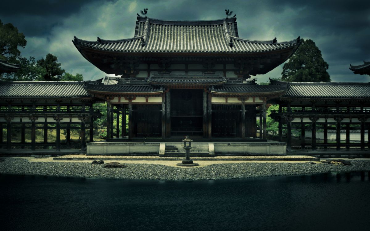 Wallpaper Brown and Black Temple Near Body of Water During Daytime ...