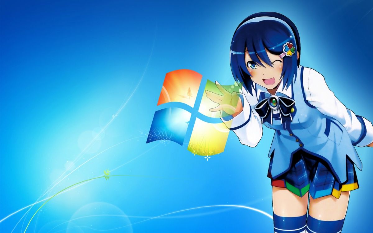 Woman in Blue and White School Uniform Anime Character. Wallpaper in 5120x3200 Resolution