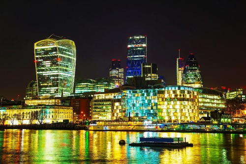 Image city skyline during night time