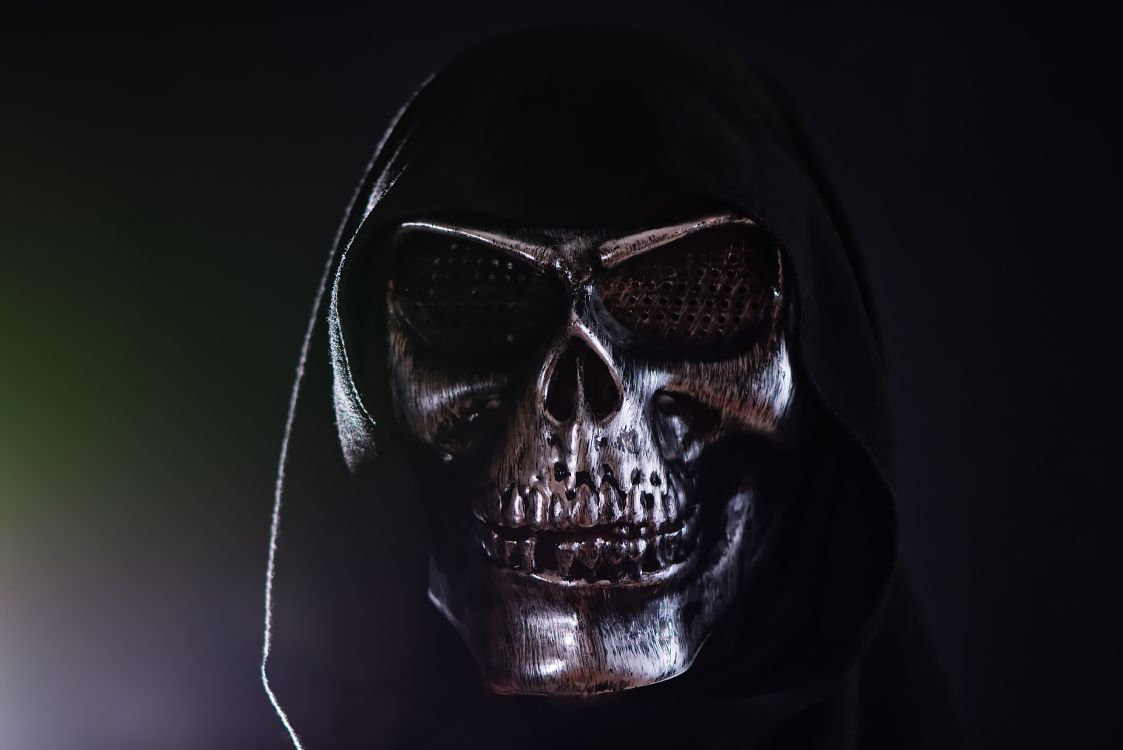 面罩, 黑色的, 头骨, 骨, 夹钳 壁纸 6016x4016 允许