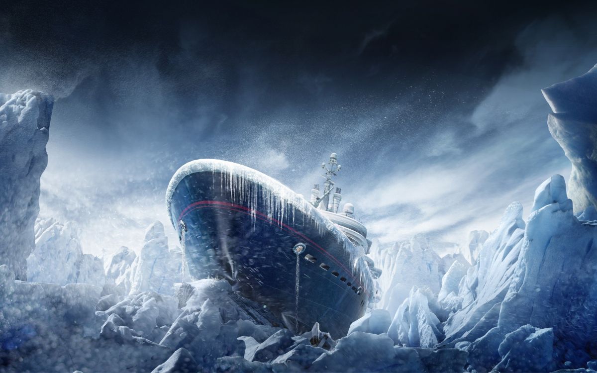 气氛, 山脉, 高船, 冻结, 北极 壁纸 2880x1800 允许