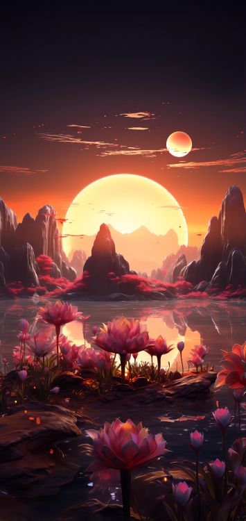 Afterglow, Puesta, Sol, Ecorregión, Luz. Wallpaper in 1632x3446 Resolution