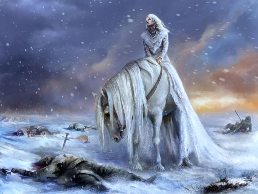 Femme en Robe Blanche Sur L'eau. Wallpaper in 2048x1536 Resolution