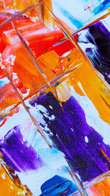 Image blue orange and yellow abstract painting