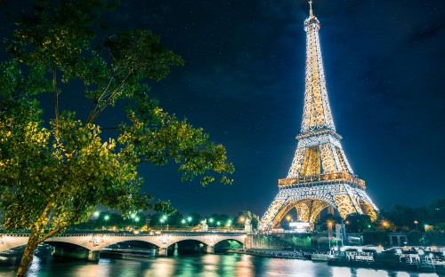 Image eiffel tower, tower, landmark, architecture, night