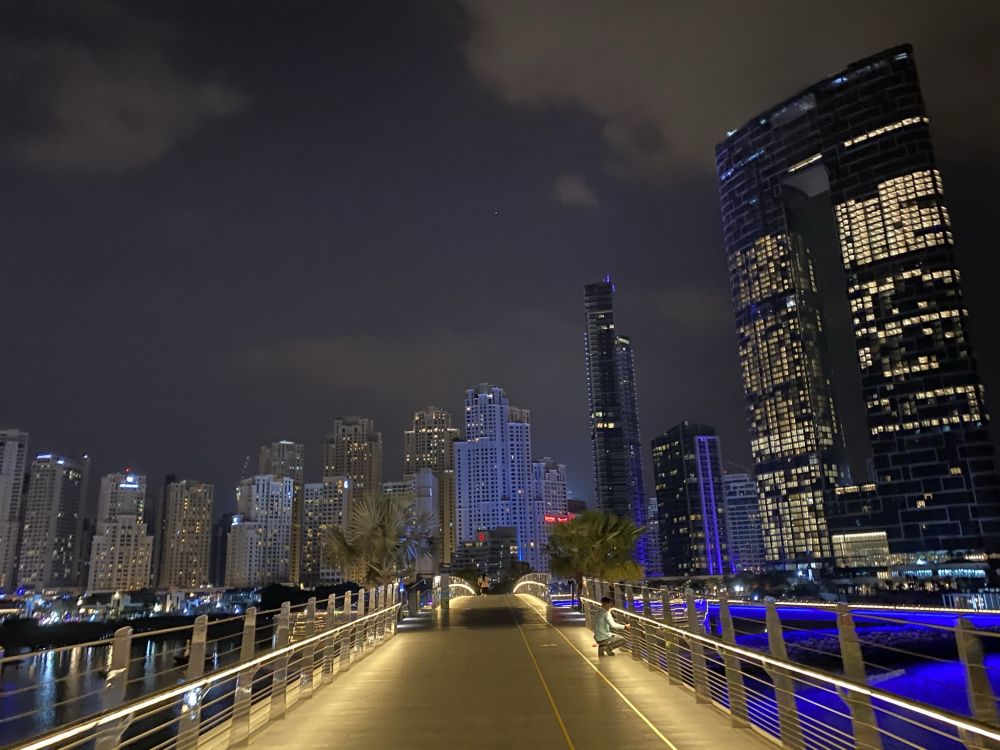 dubai, night, tower block, city, metropolis