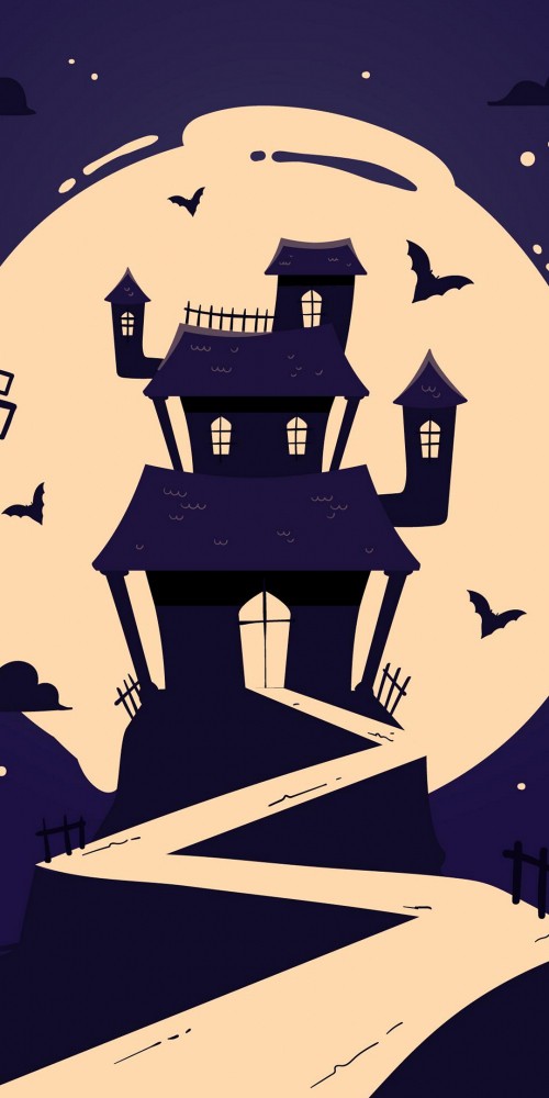 Image cartoon, graphics, humour, Haunted house, vector graphics