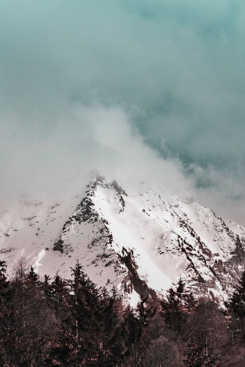 mountain range, mountain, snow, cloud, mountainous landforms