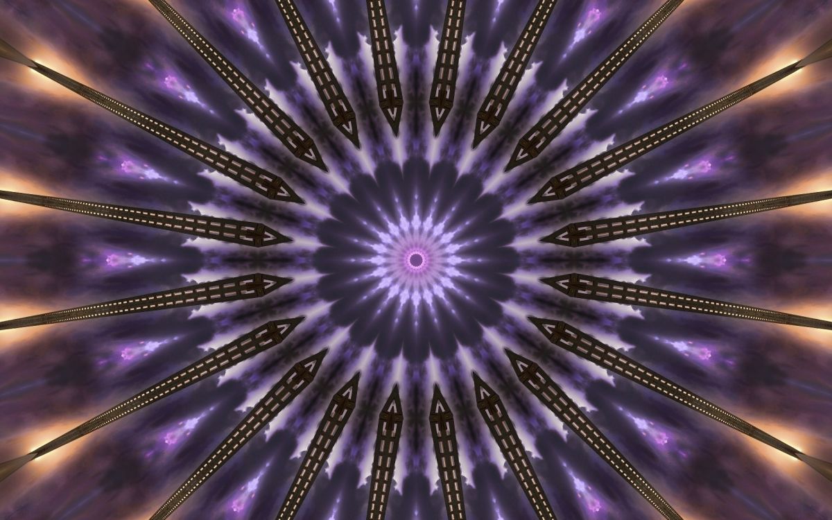 紫色的, 分形技术, 紫罗兰色, 光, 对称 壁纸 1920x1200 允许