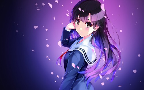 Image anime, hair, hairstyle, cartoon, purple