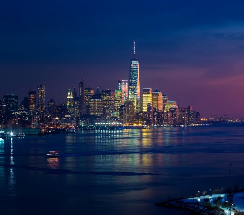 Image city skyline during night time