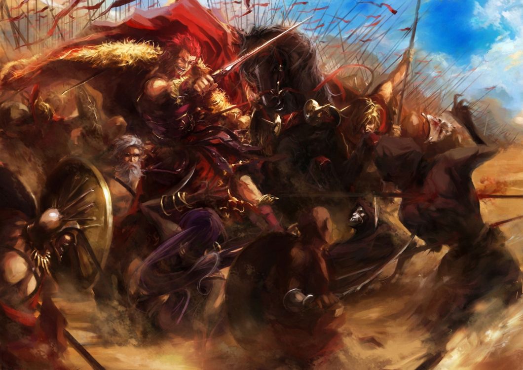 Fate Zero, rider, saber, Gilgamesh, demon