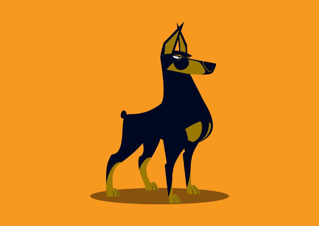 Illustration de Chien Noir et Jaune. Wallpaper in 3508x2482 Resolution