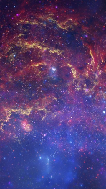 Image blue and red starry night sky