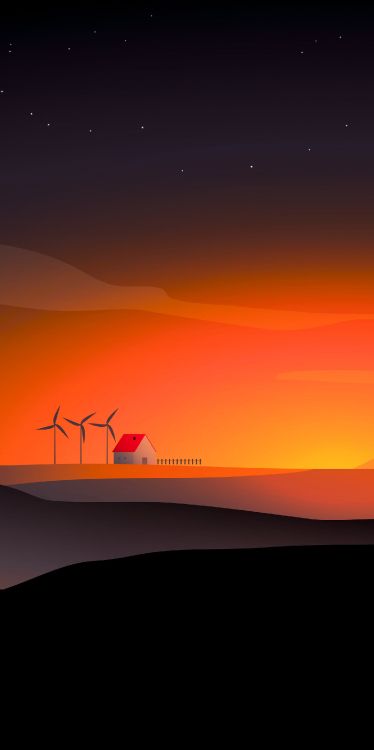 Himmelsobjekt, Windmühle, Atmosphäre, Ökoregion, Licht. Wallpaper in 1536x3073 Resolution