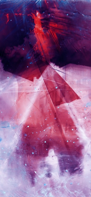 Image red blue and white abstract painting