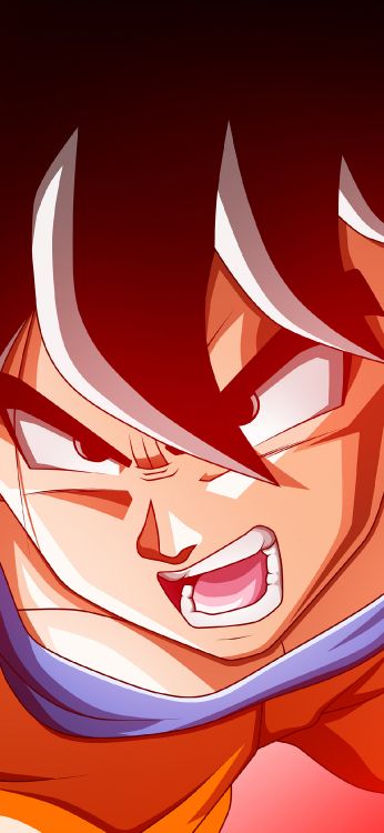 L'anime, Goku, Joue, Sourire, L'expression du Visage. Wallpaper in 1125x2436 Resolution