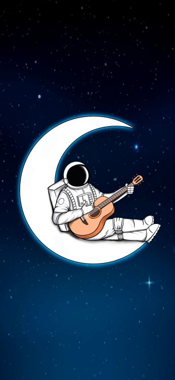Espace, Cartoon, Affiche, Instrument de Musique, Guitare Accessoire. Wallpaper in 1008x2184 Resolution