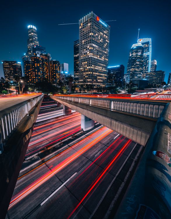 time lapse photography of city lights during night time