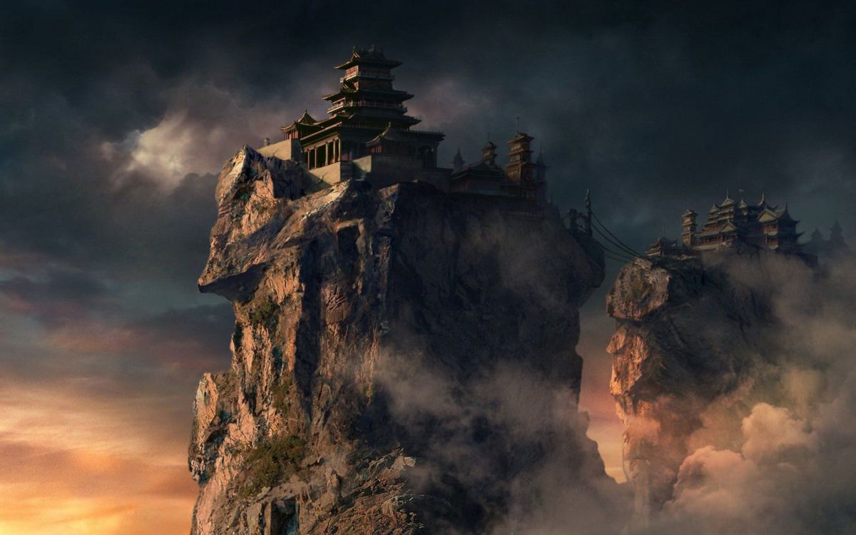 寺庙, 天空, 气氛, 中国寺庙建筑, 古埃及 壁纸 2880x1800 允许