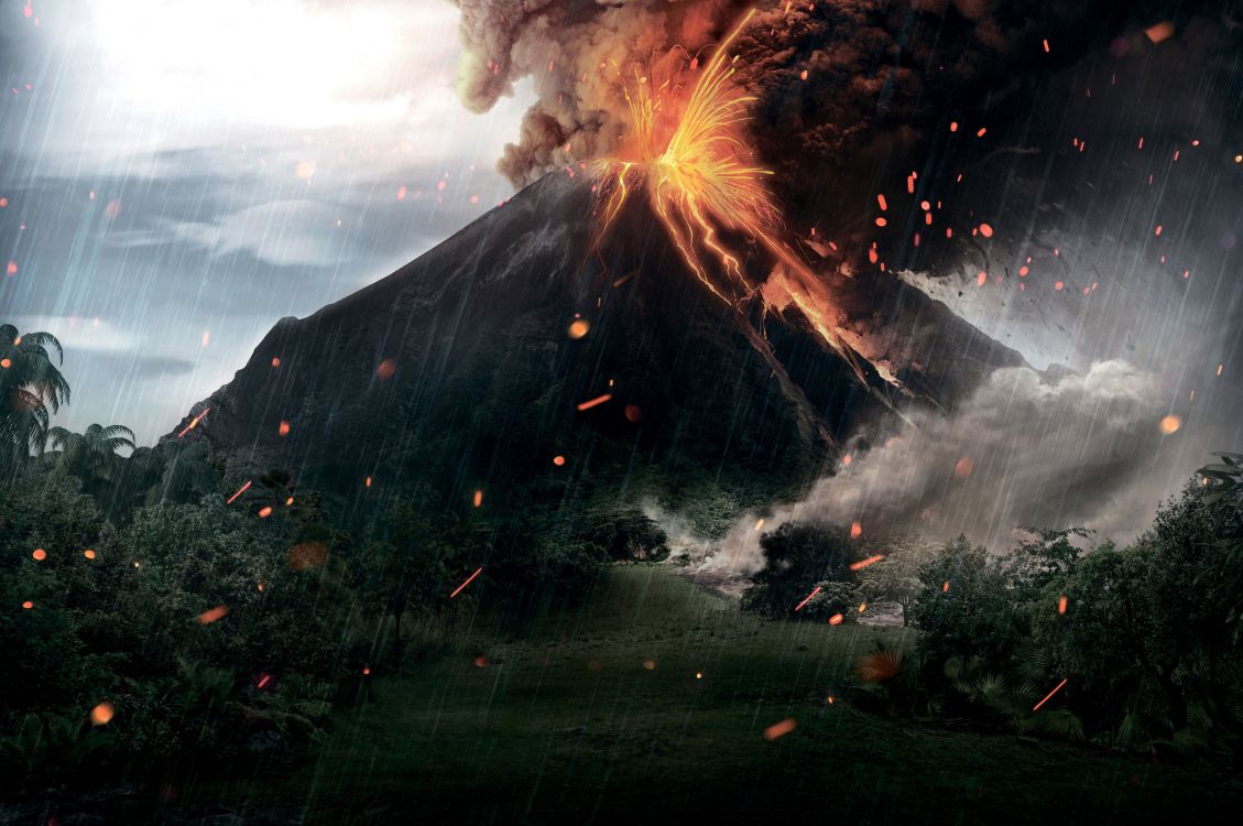 侏罗纪公园, 烟雾, 天空, 类型的火山爆发, 普遍的照片 壁纸 2560x1700 允许