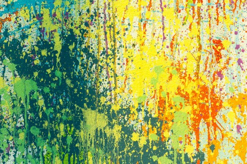 Image yellow and green abstract painting