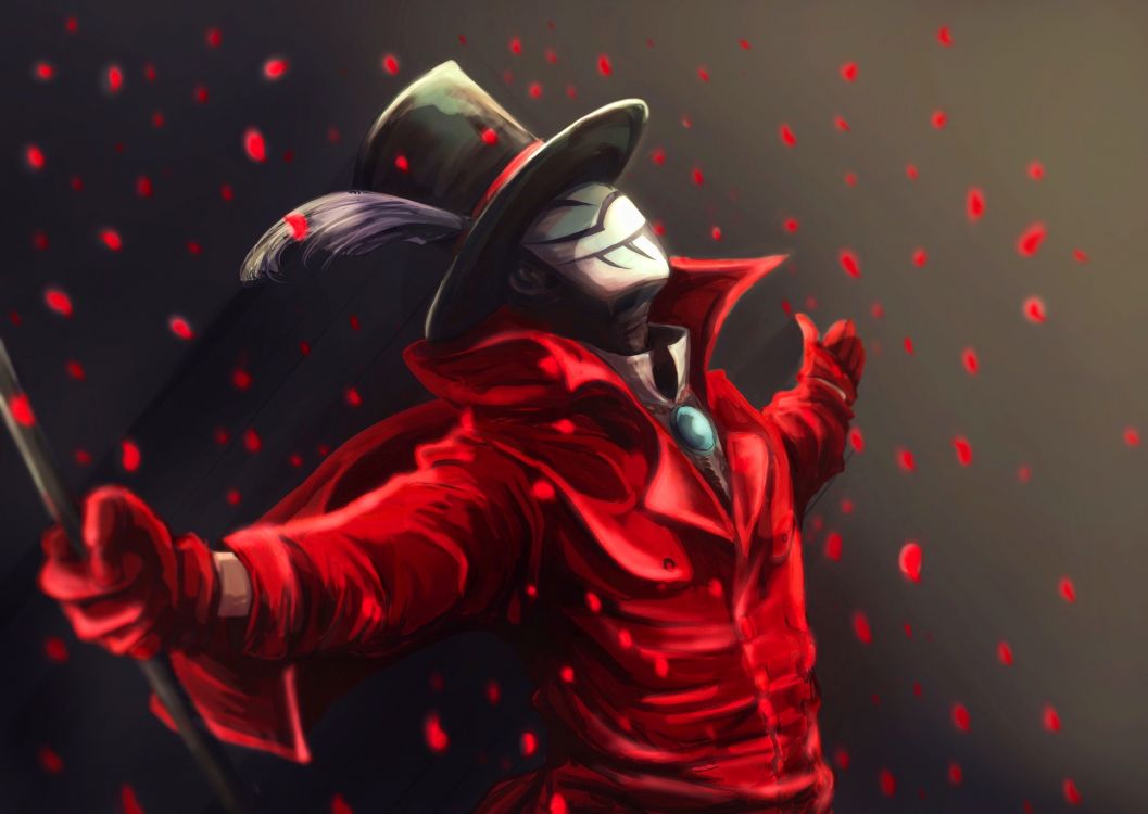 Hombre en Traje Rojo y Negro. Wallpaper in 2160x1532 Resolution