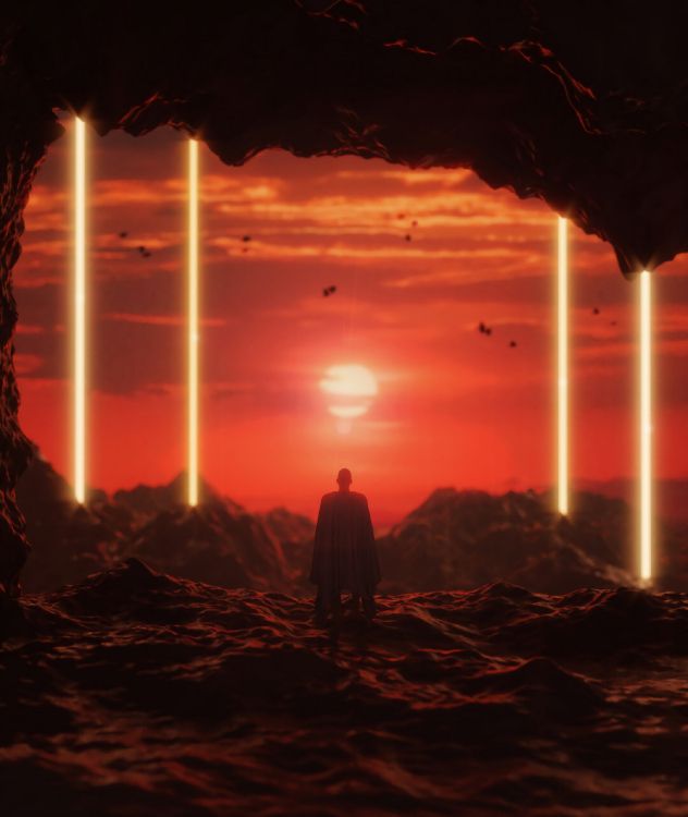 Silhouette D'homme Debout Près D'un Arbre Pendant le Coucher du Soleil. Wallpaper in 2160x2560 Resolution