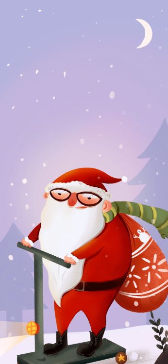 Neujahr, Weihnachtsmann, Weihnachten, Birds, Spielerei. Wallpaper in 1797x3889 Resolution