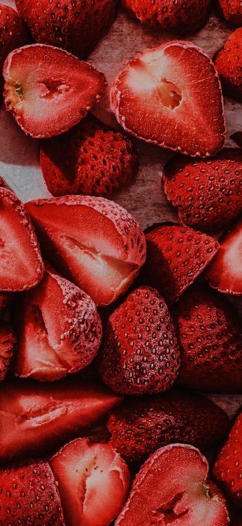 Morceaux de Fraise, Jus, Kiwi, Fraises Séchées, Pulpe de Fraise. Wallpaper in 1080x2340 Resolution