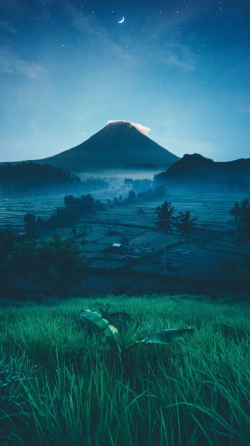 Image mountain, plant, cloud, blue, natural landscape