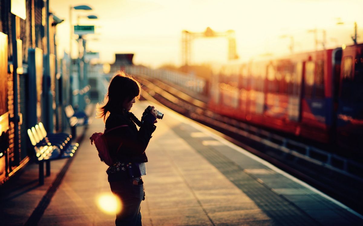 train, rail transport, train station, light, evening