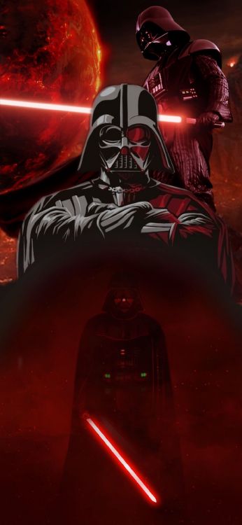 Darth Vader, Roi, Star Wars, Lumière, Cartoon. Wallpaper in 1080x2337 Resolution