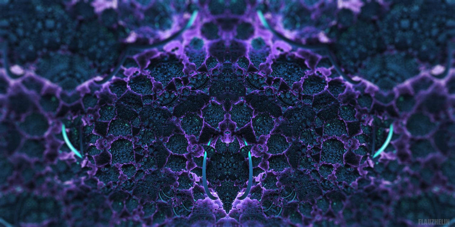 分形, 紫色的, 分形技术, 紫罗兰色, 对称 壁纸 5120x2560 允许